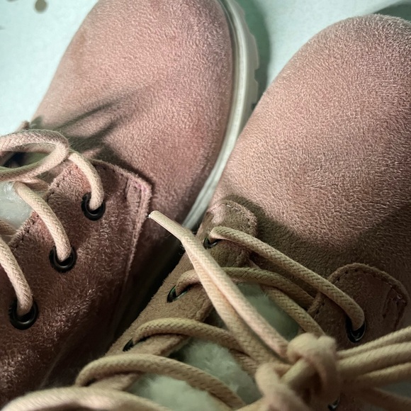 Thereabouts NEW size 2 kid suede fur boots pink kids girl comfy warm fur rose 2Y - Picture 6 of 6